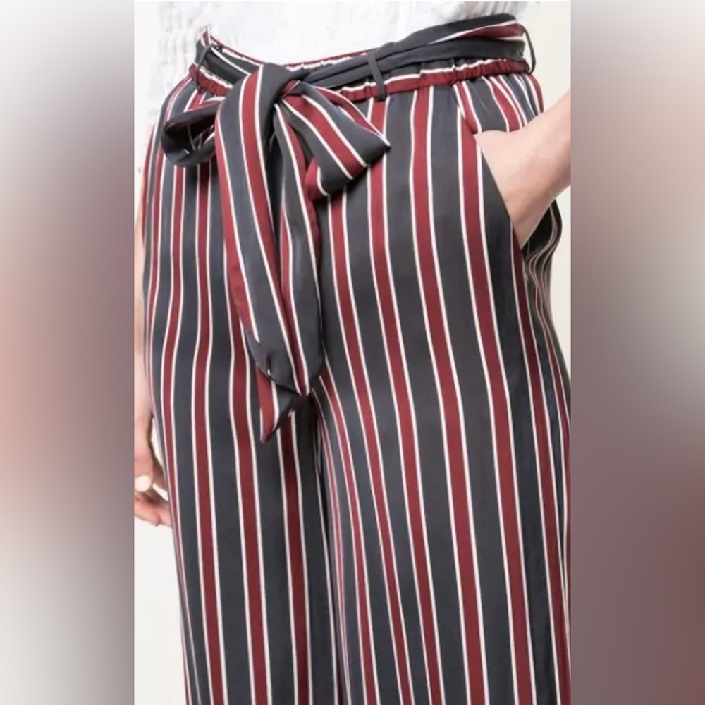 Frame Easy striped charmeuse wild leg pants MEDIUM